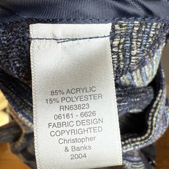 Boho Patchwork Checkered Jacket Shacket Small Fall Layering Christopher & Banks - Picture 6 of 7